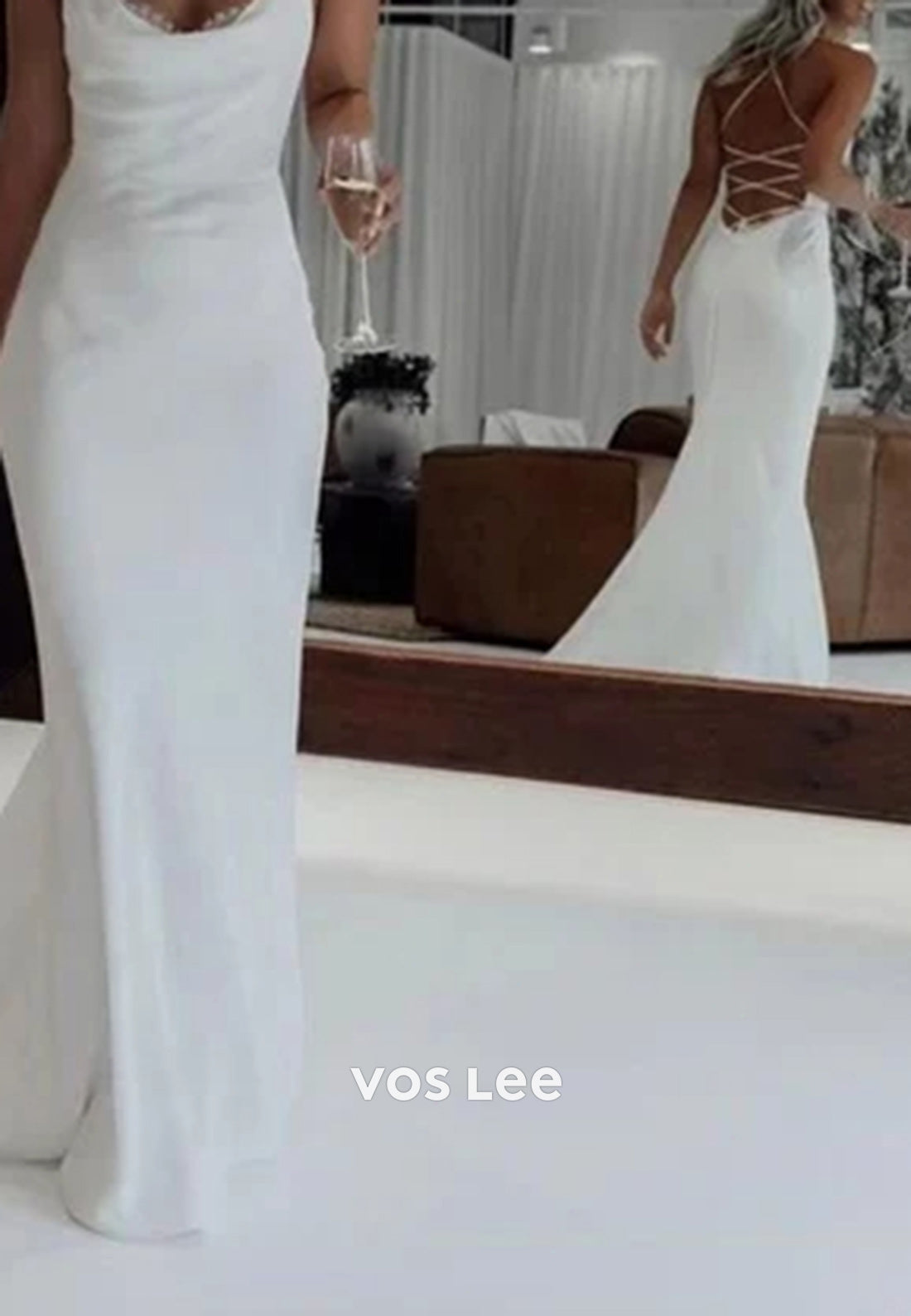 Elegant & Luxurious Halter Bowknot Mermaid Beach Wedding Dresses with Sweep Train