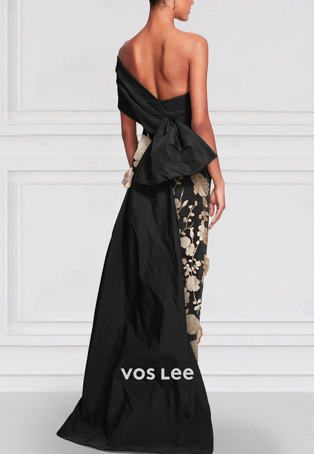 Simple & Casual One Shoulder Appliques Pleated Mermaid Evening Dresses