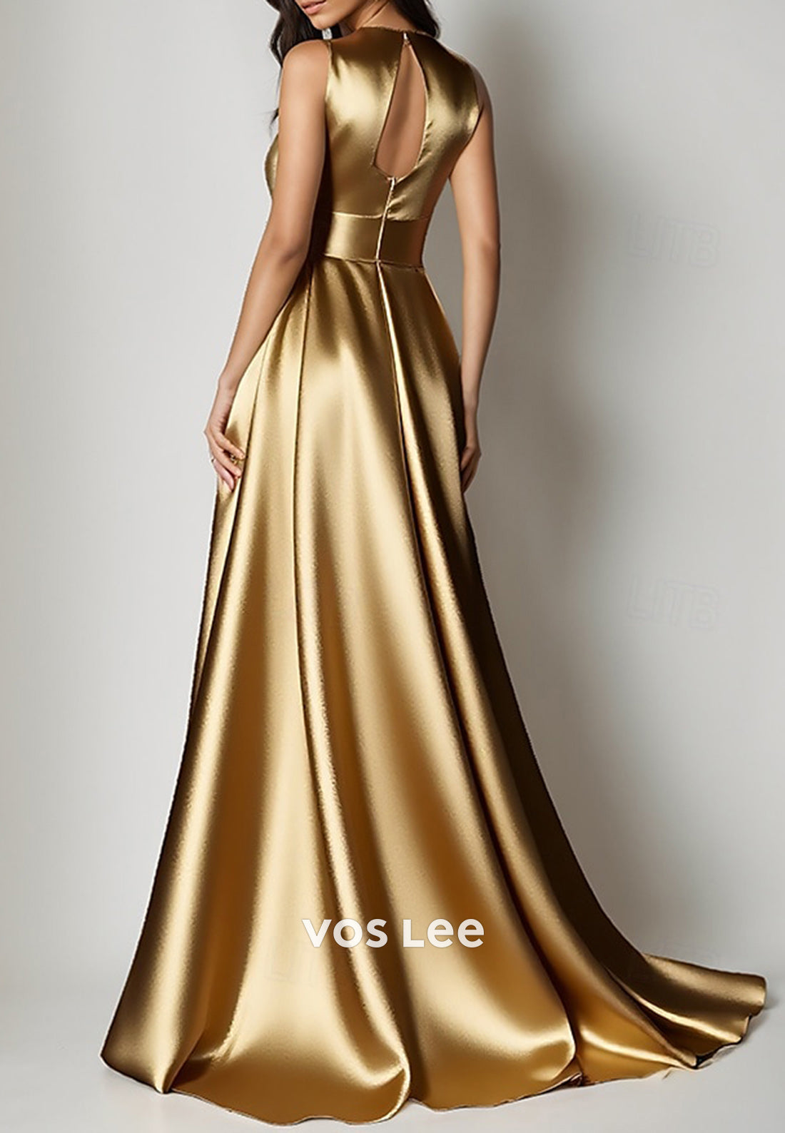 Classic & Timeless V Neck Bowknot Sheath Evening Dresses with Sweep Train