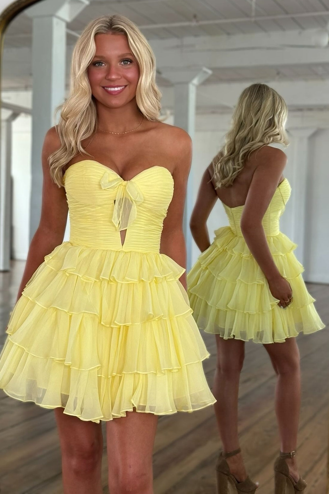 Gorgeous A Line Sweetheart Hot Pink Short Homecoming Dress with Ruffles