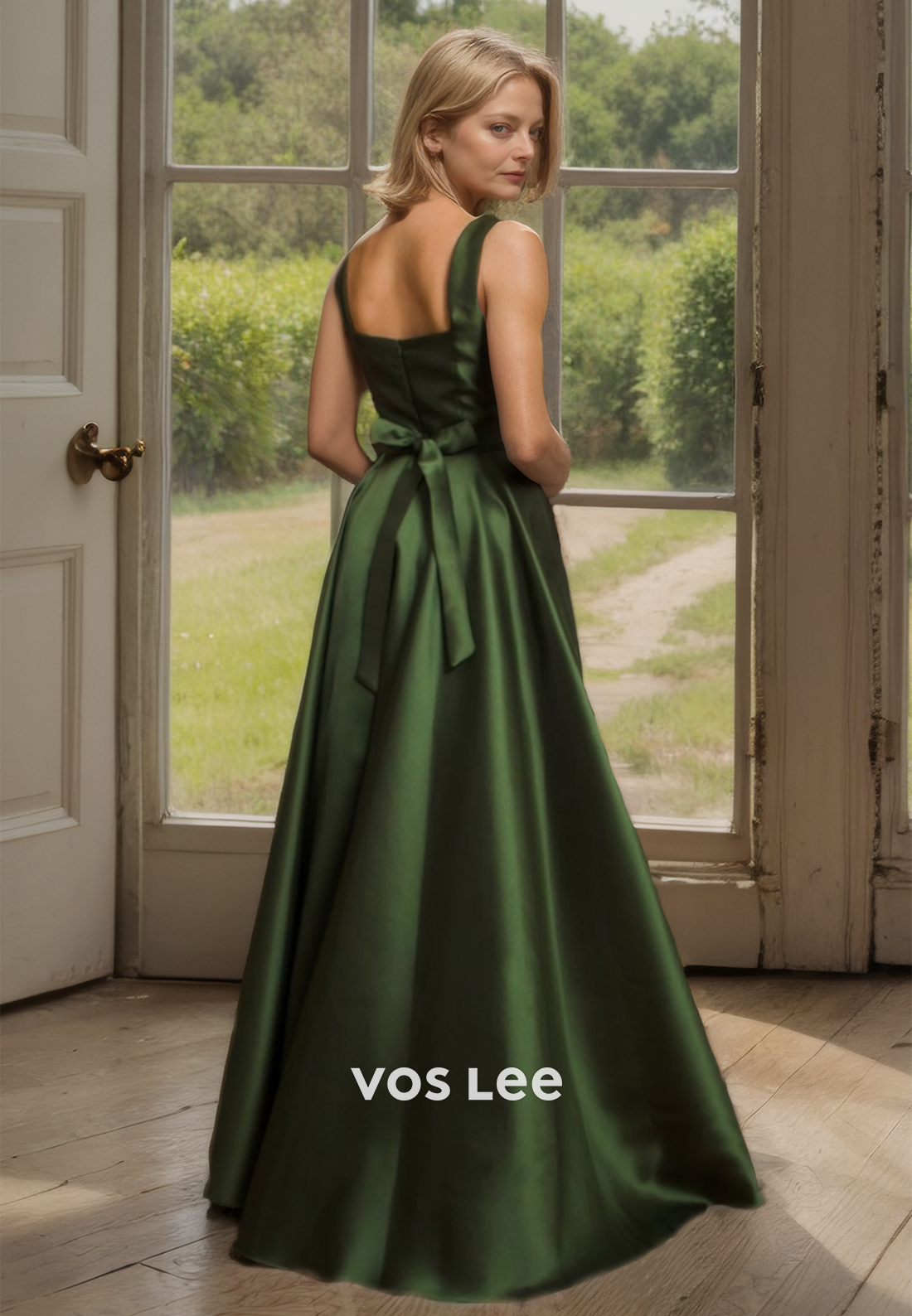 Simple Satin Spaghetti Straps Zipper Back A-Line Mother of the Bride Dresses