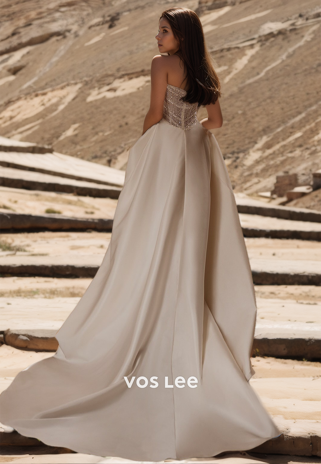 Elegant Sweetheart A-Line Back Zipper Court Train Long Sleeves Pleated Satin Wedding Gown