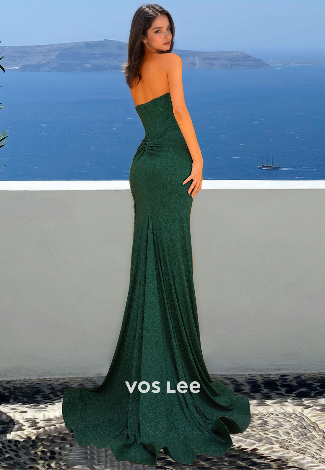 Vintage Sweetheart Sheath Back Zipper Sequins Side Split Satin Prom Party Dress