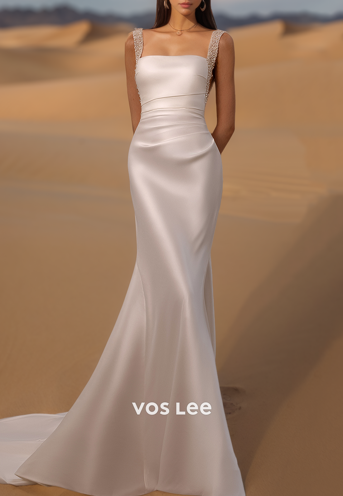 Glamorous & Dramatic Rhinestone Halter Wedding Dresses with Detachable Court Train