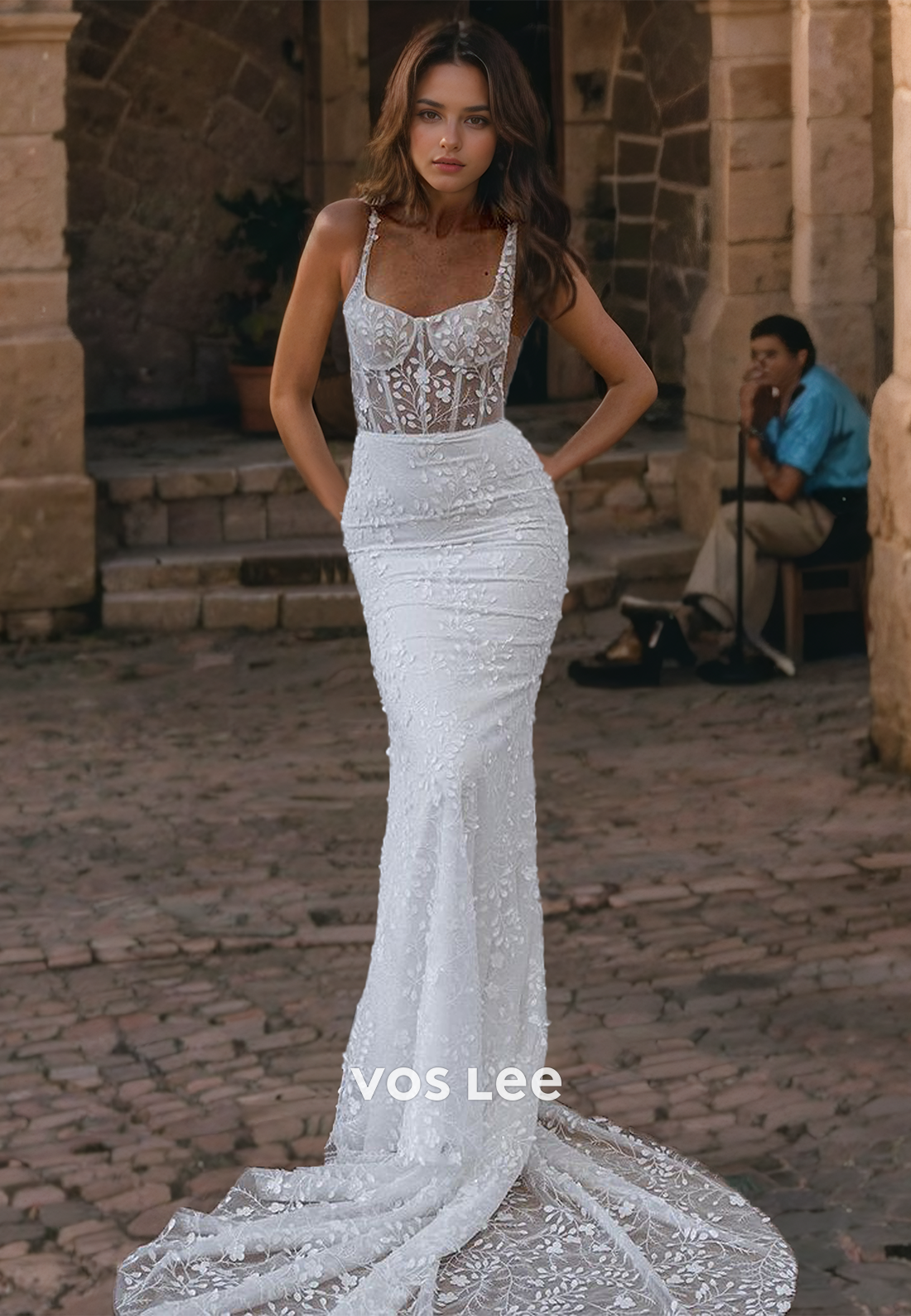 Sweetheart Graceful Lace Mermaid Wedding Dress Button Back Spaghetti S Sweetheart Graceful Lace Mermaid Wedding Dress Button Back Spaghetti S
