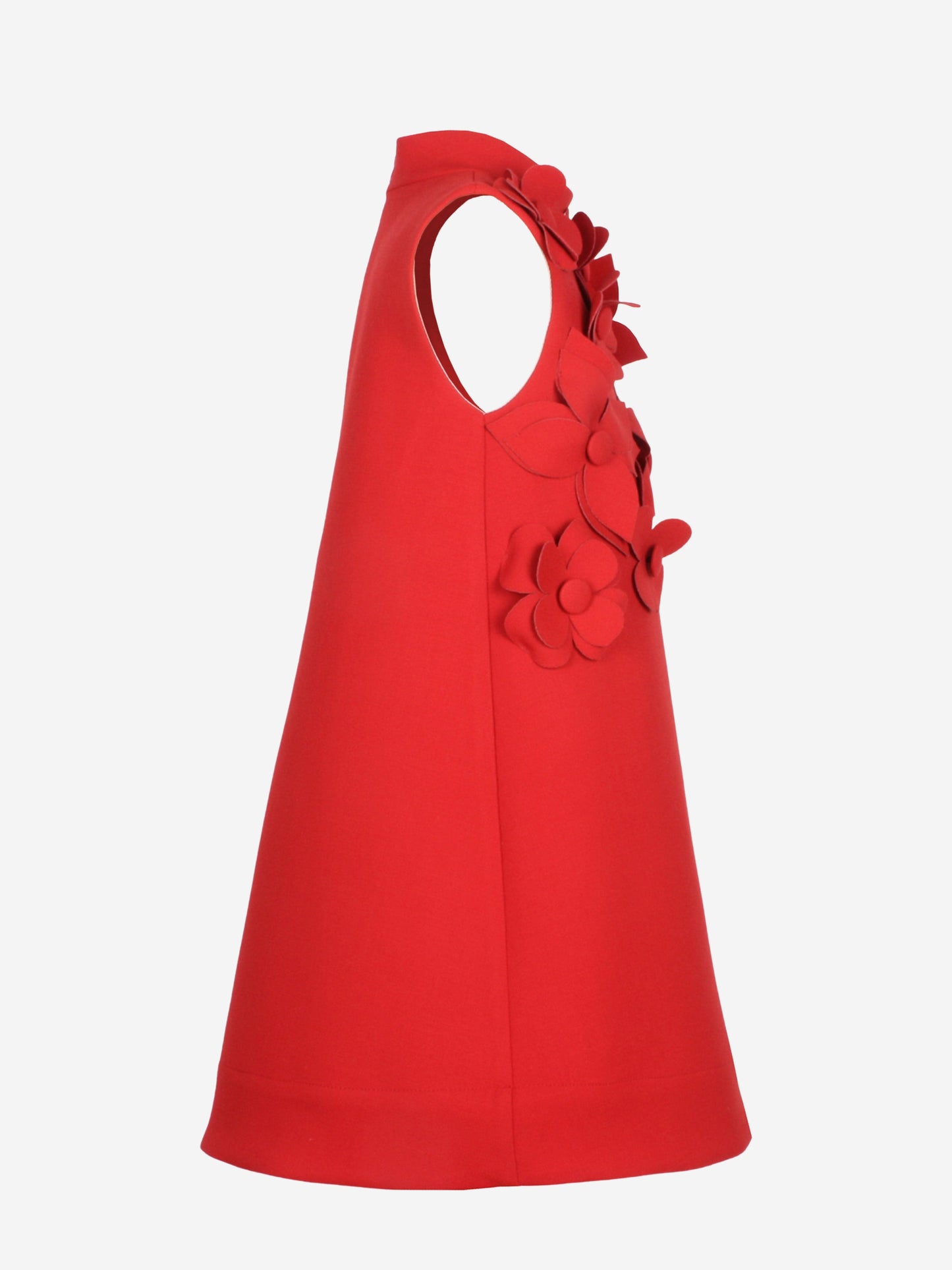 Red Satin Flower Girl Dress with 3D Floral Applique | Wedding & Special Occasion Kids Formal Wear
