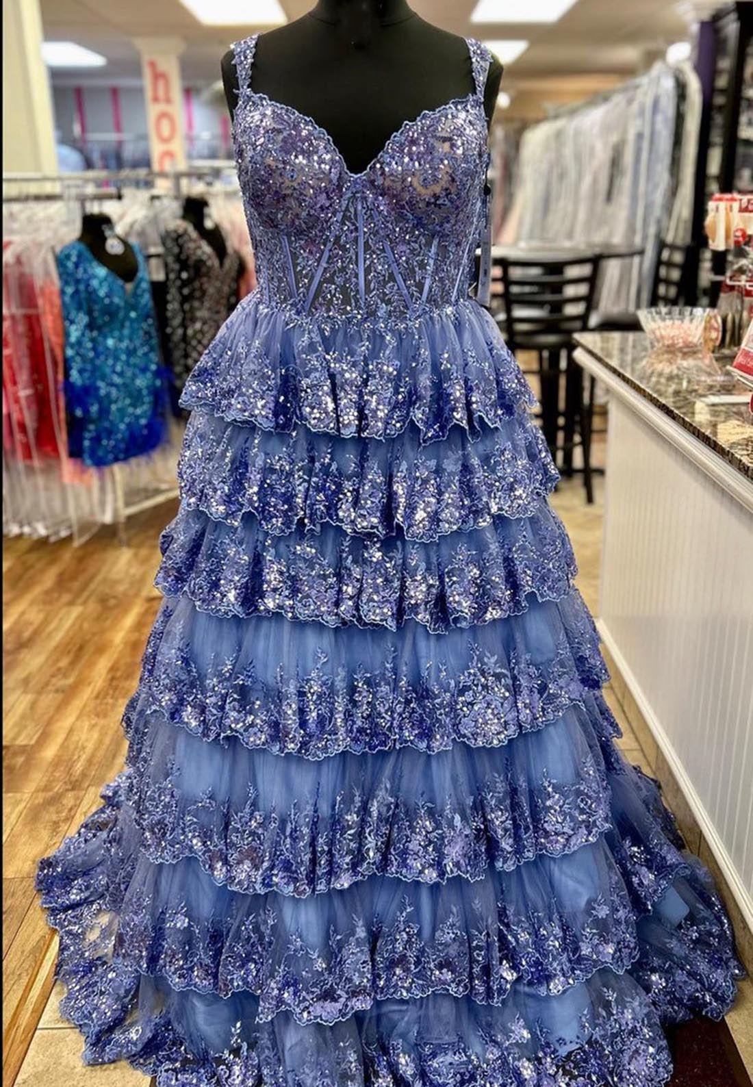 Off Shoulder Ball Gown Lace Sequins Appliques Long Prom Party Dress