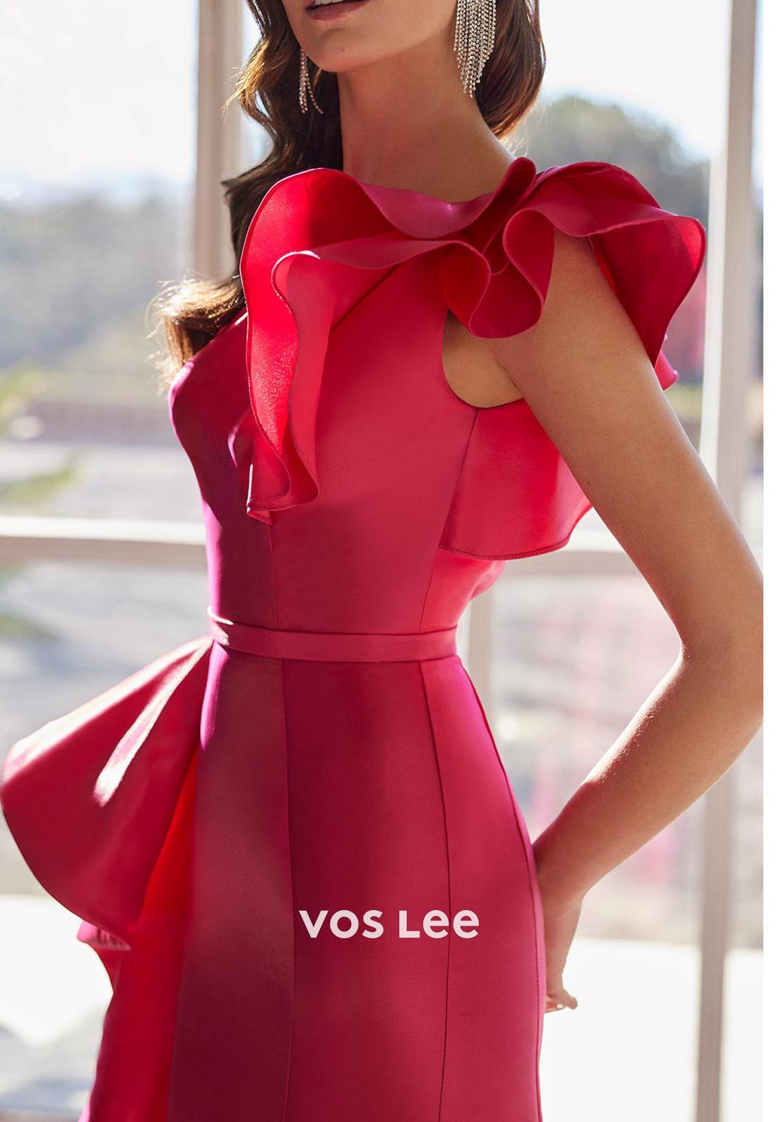 Casual & Simple A-Line One Shoulder Ankle-Length Pleated Mother of Bride Dresses