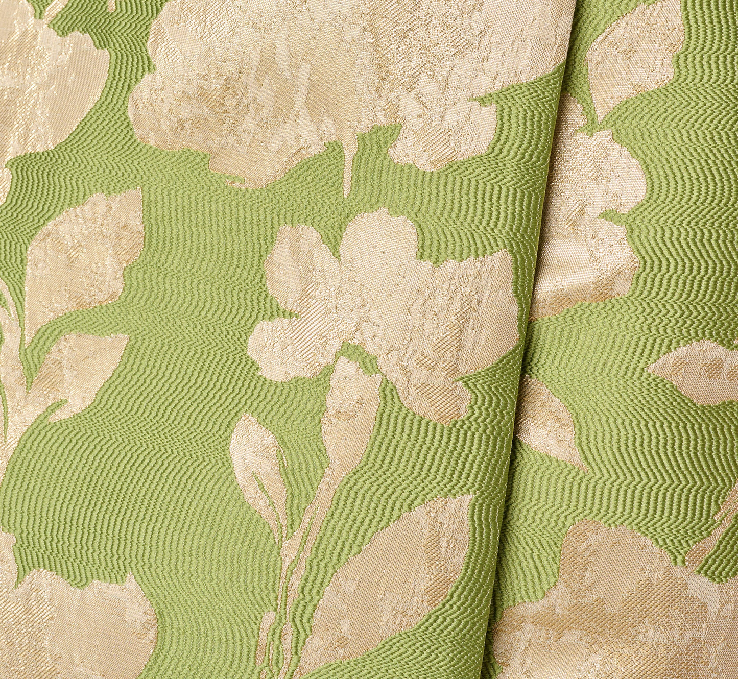 Strapless Draped Floral Jacquard Column Gown In Fern