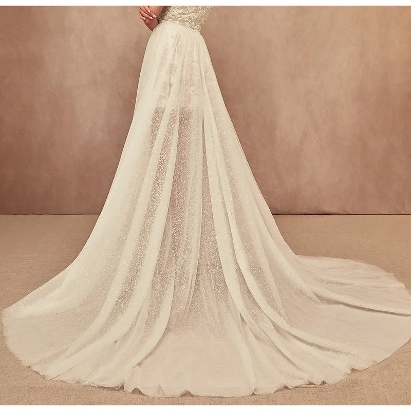 A-Line/Princess Lace Short Wedding Separates Court Train