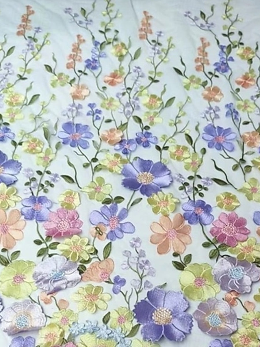 Floral A-Line Off-the-Shoulder Cocktail Dresses Long Sleeves Dresses