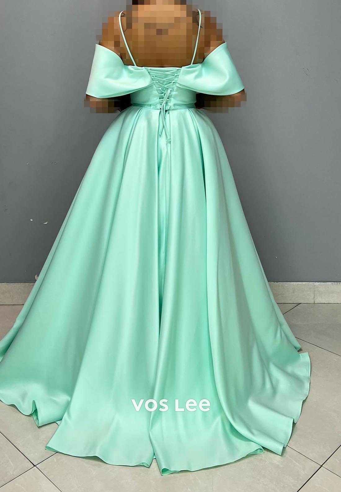 A-Line Criss-Cross Straps Spaghetti Straps Draped Couture Formal Dresses
