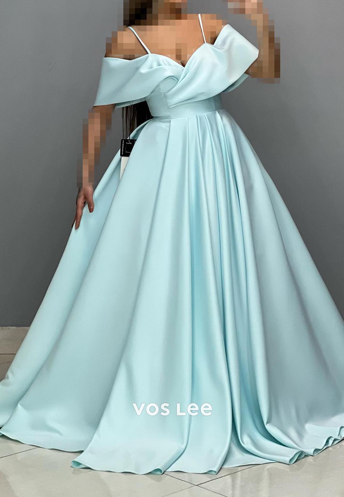 A-Line Criss-Cross Straps Spaghetti Straps Draped Couture Formal Dresses