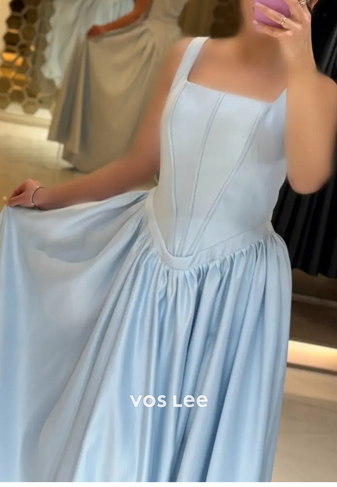 Classic & Timeless Empire Waist A-Line Square Floor-Length Evening Dresses