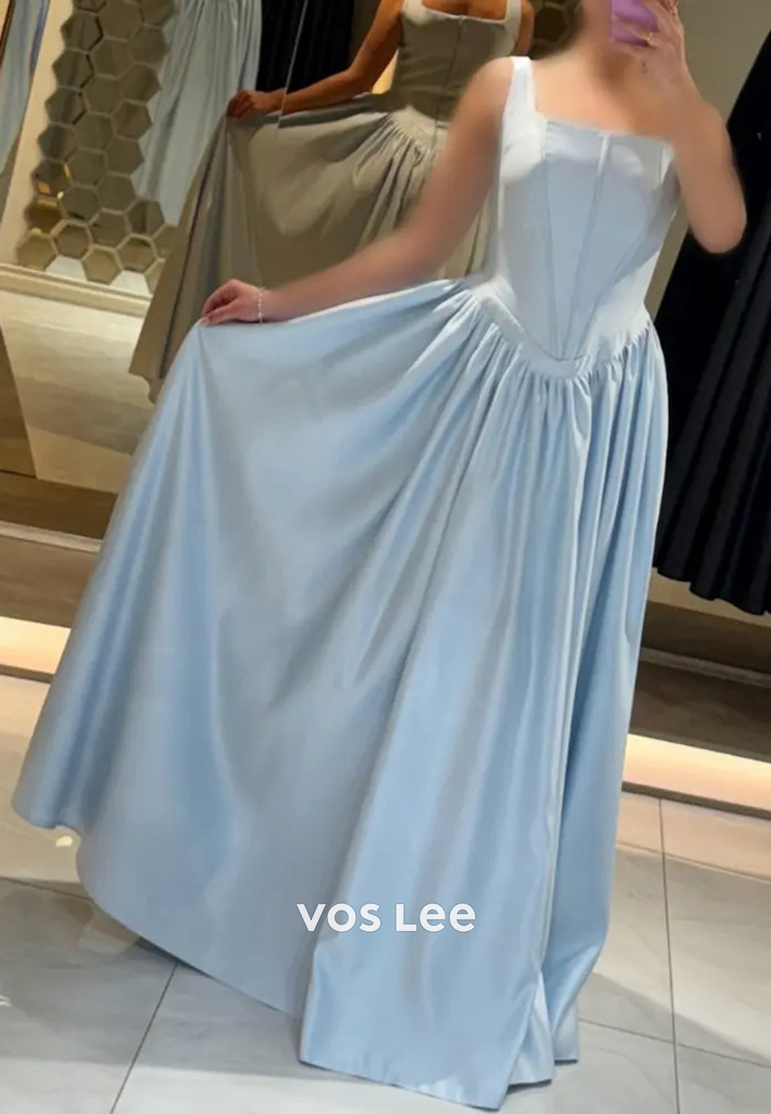 Classic & Timeless Empire Waist A-Line Square Floor-Length Evening Dresses