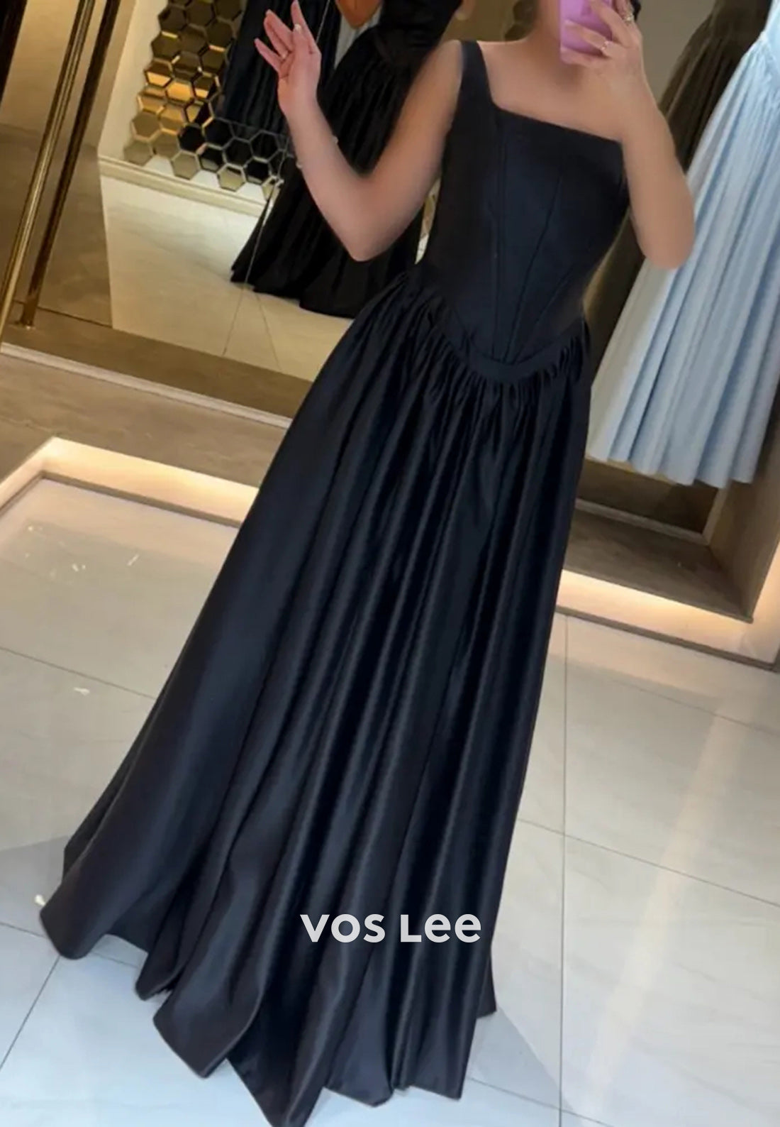 Classic & Timeless Empire Waist A-Line Square Floor-Length Evening Dresses