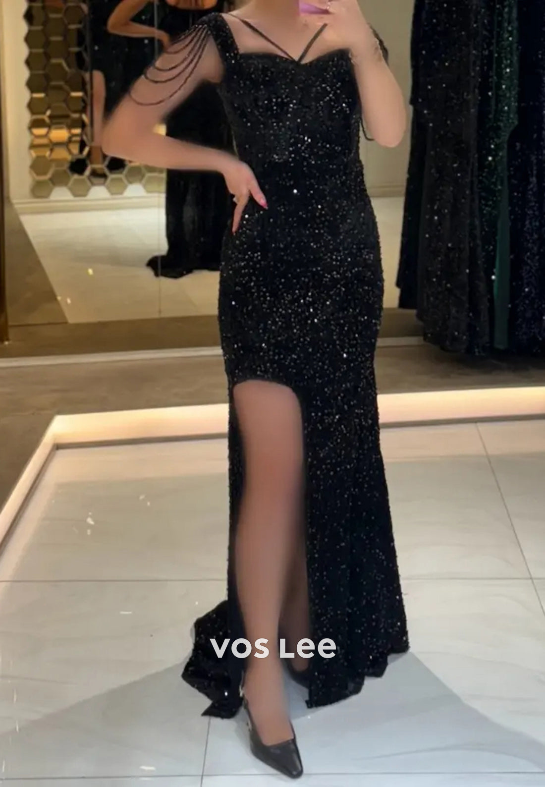 Glamorous & Dramatic Sweetheart Beaded Mermaid Evening Dresses with Side Split