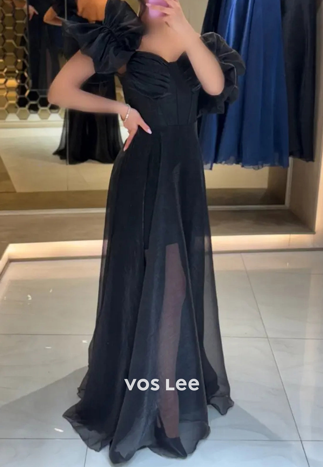 Couture & Ornate Off the Shoulder Illusion Cutout Floral Embossed Evening Dresses