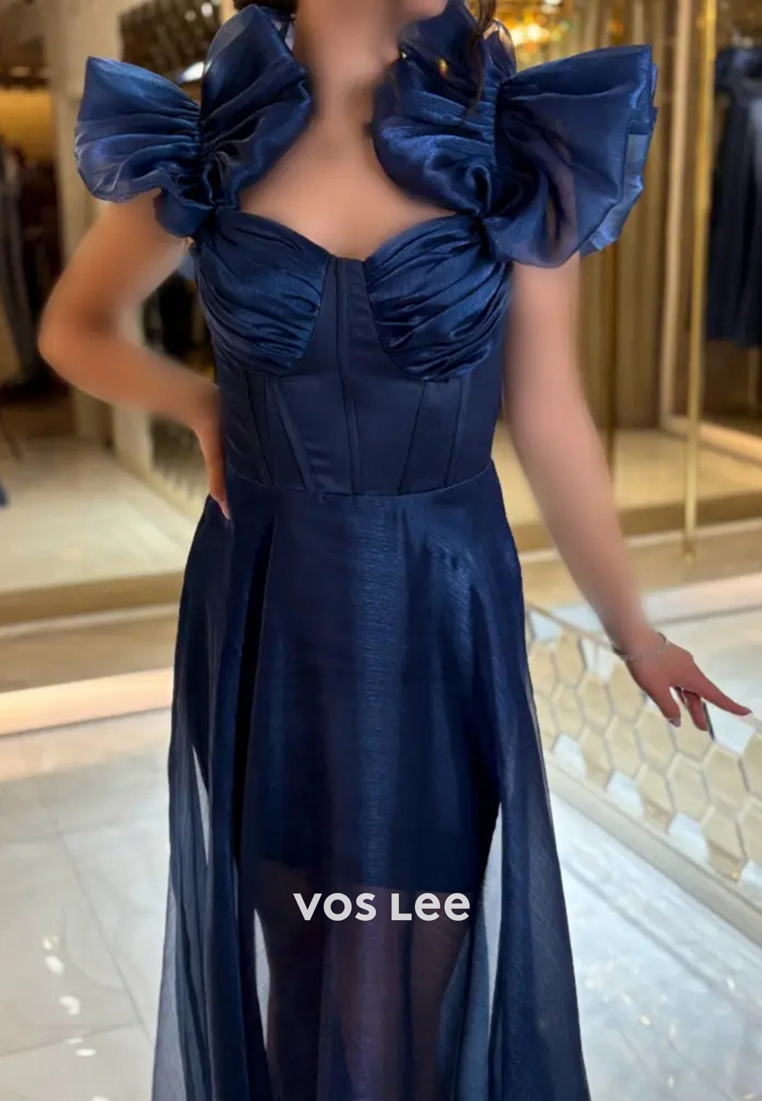 Couture & Ornate Off the Shoulder Illusion Cutout Floral Embossed Evening Dresses