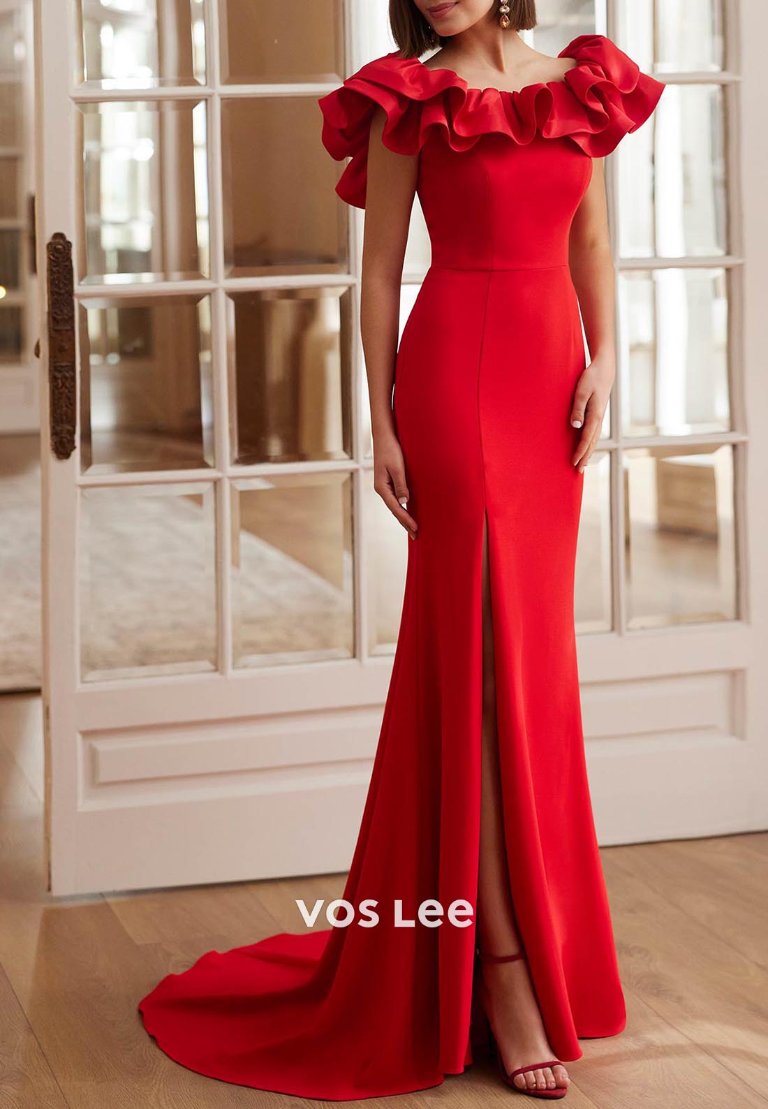 Elegant & Luxurious Scoop Ruched Mermaid Mother of Bride Dresses with Sweep Train