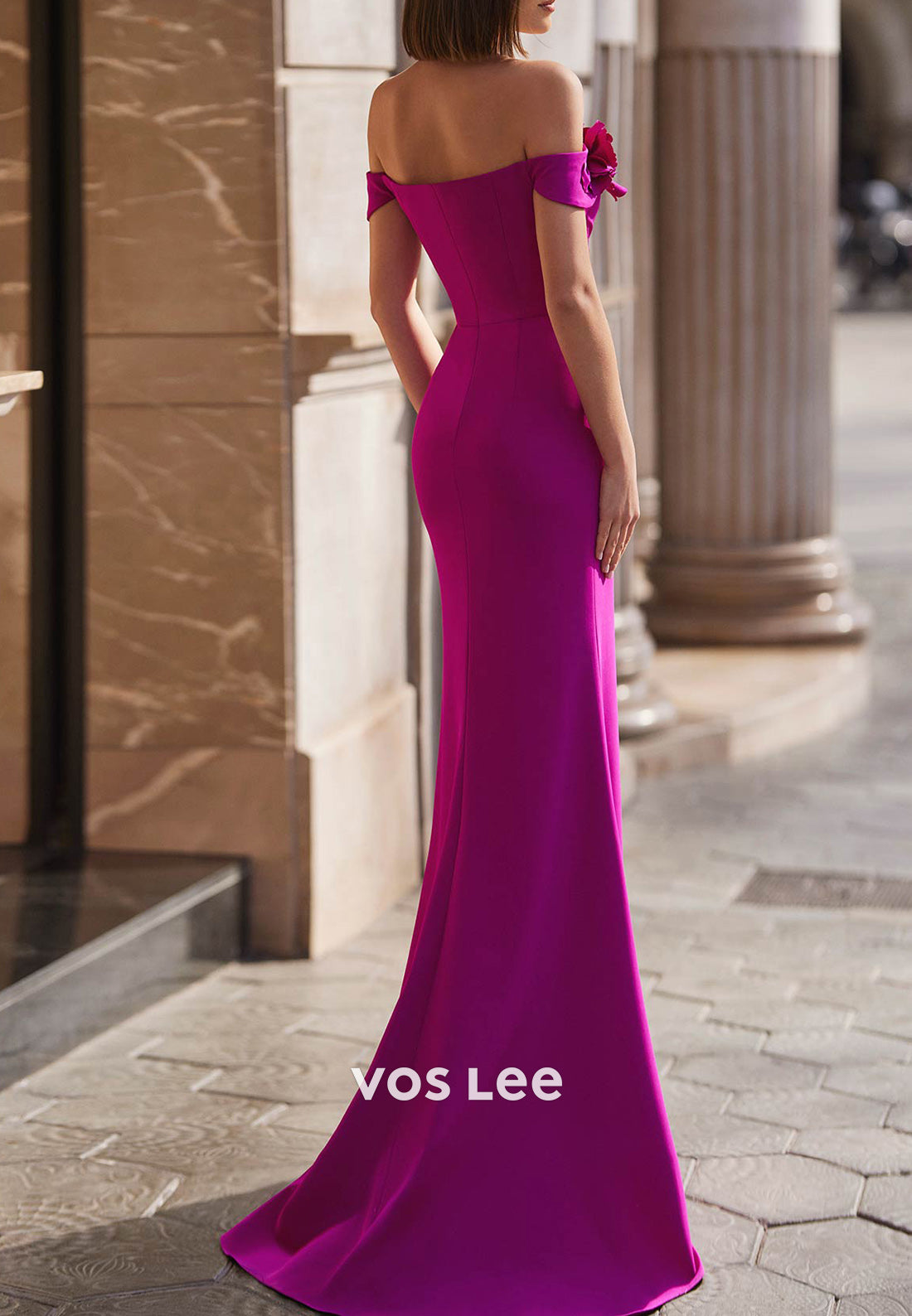 Couture Flowers Off the Shoulder Mermaid Mother of Bride Dresses with Sweep Train