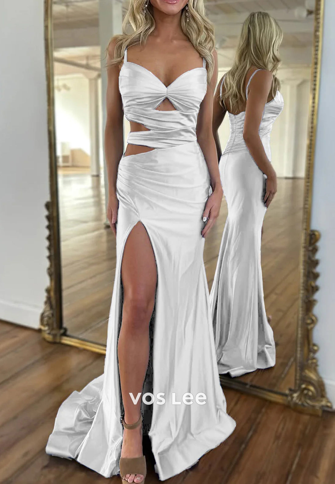 Classic & Timeless Spaghetti Straps Sweetheart Mermaid Prom Dresses with Side Split