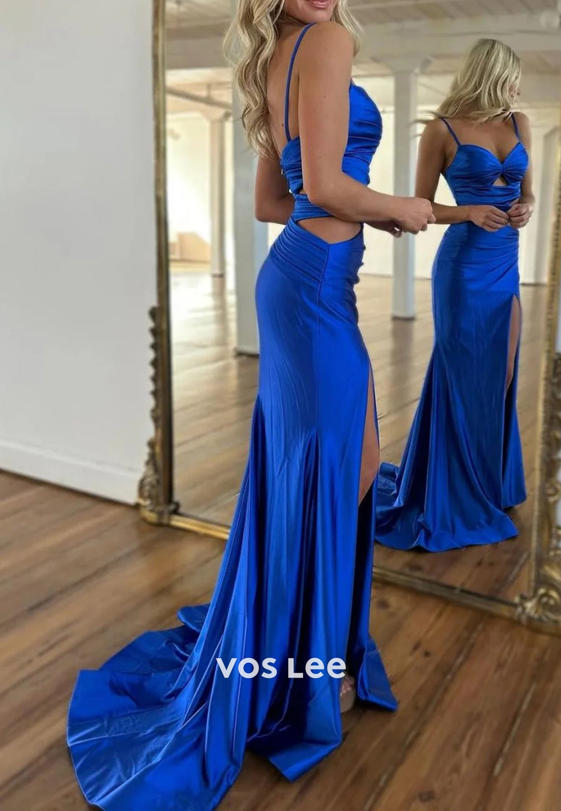 Classic & Timeless Spaghetti Straps Sweetheart Mermaid Prom Dresses with Side Split
