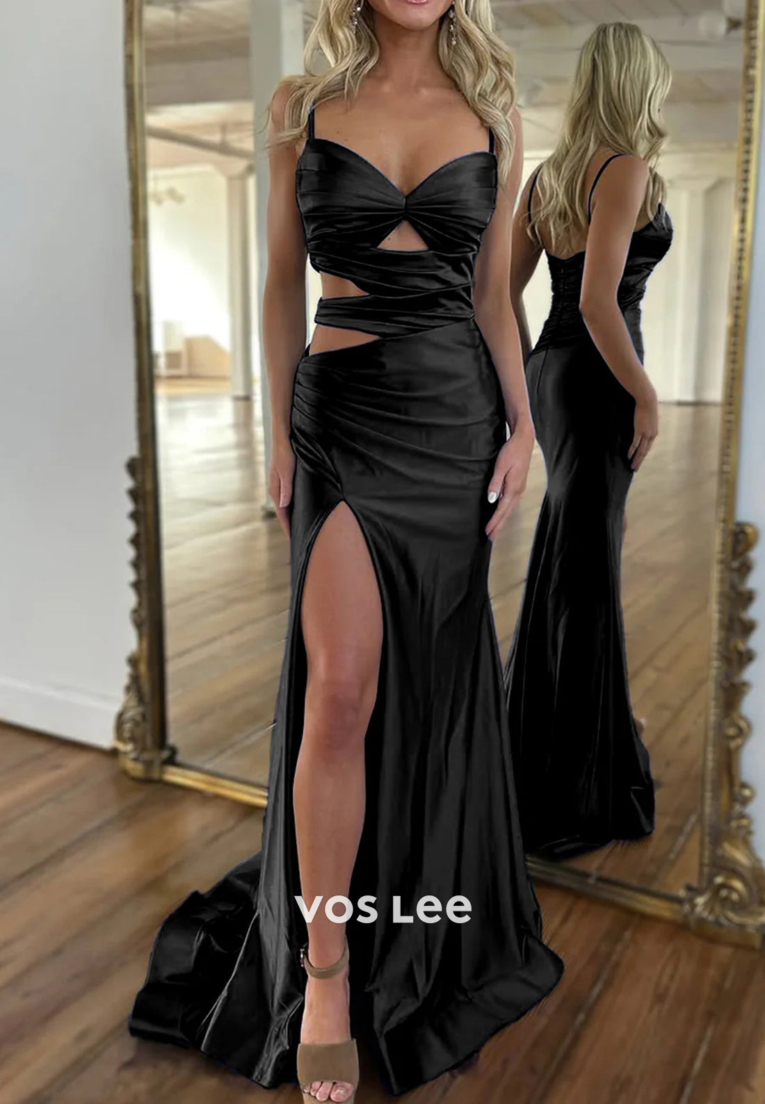 Classic & Timeless Spaghetti Straps Sweetheart Mermaid Prom Dresses with Side Split