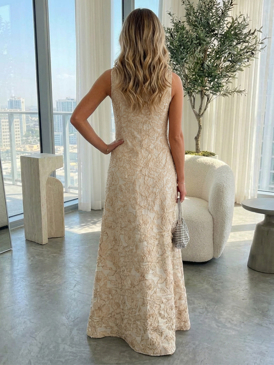 A-Line 3D Floral Appliques Jacquard Mother of the Bride