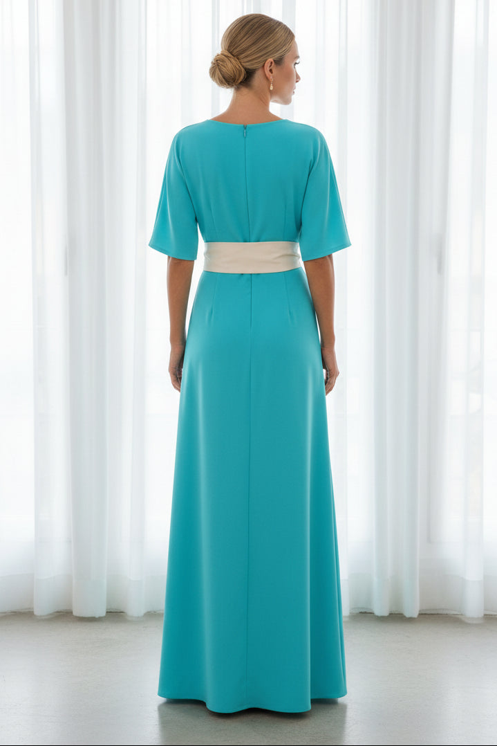 Chiffon A Line Scoop Neck Simple Ruched Mother of the Bride & Groom Dresses