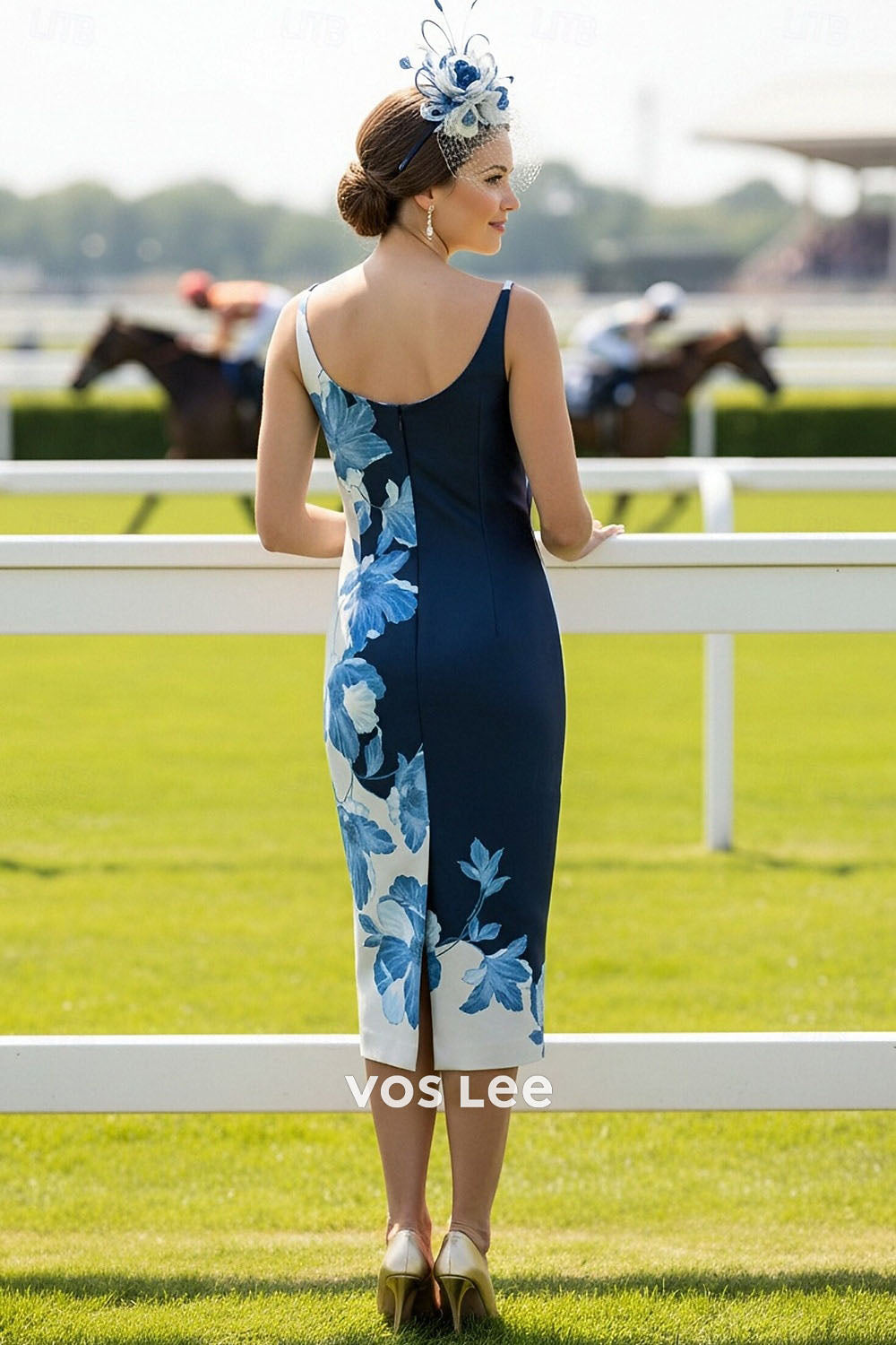 Print Floral Strapless Midi Sheath Dress | Kentucky Derby & Wedding Guest Outfit