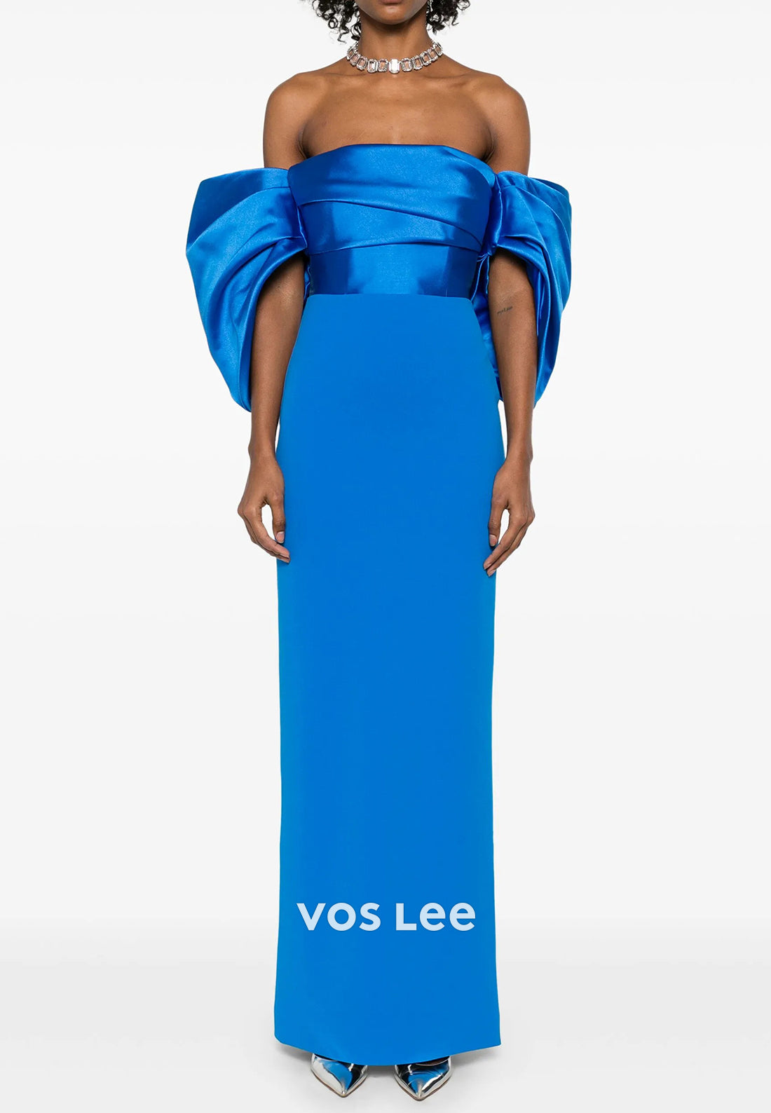 Short Sleeve Off the Shoulder Ankle-Length Sheath Mother of Bride Dresses