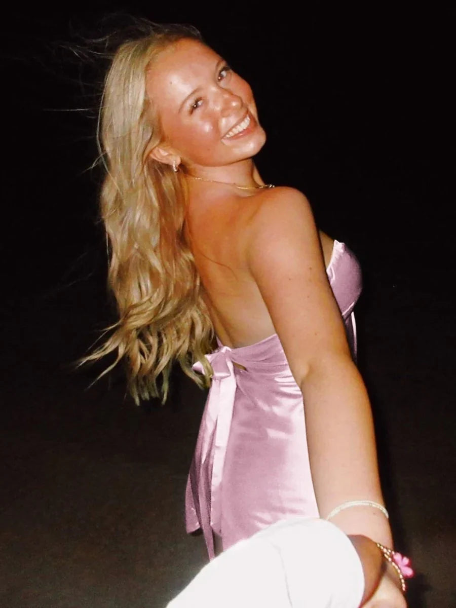 Stylish A Line Sweetheart Light Green Satin Short Homecoming Dress