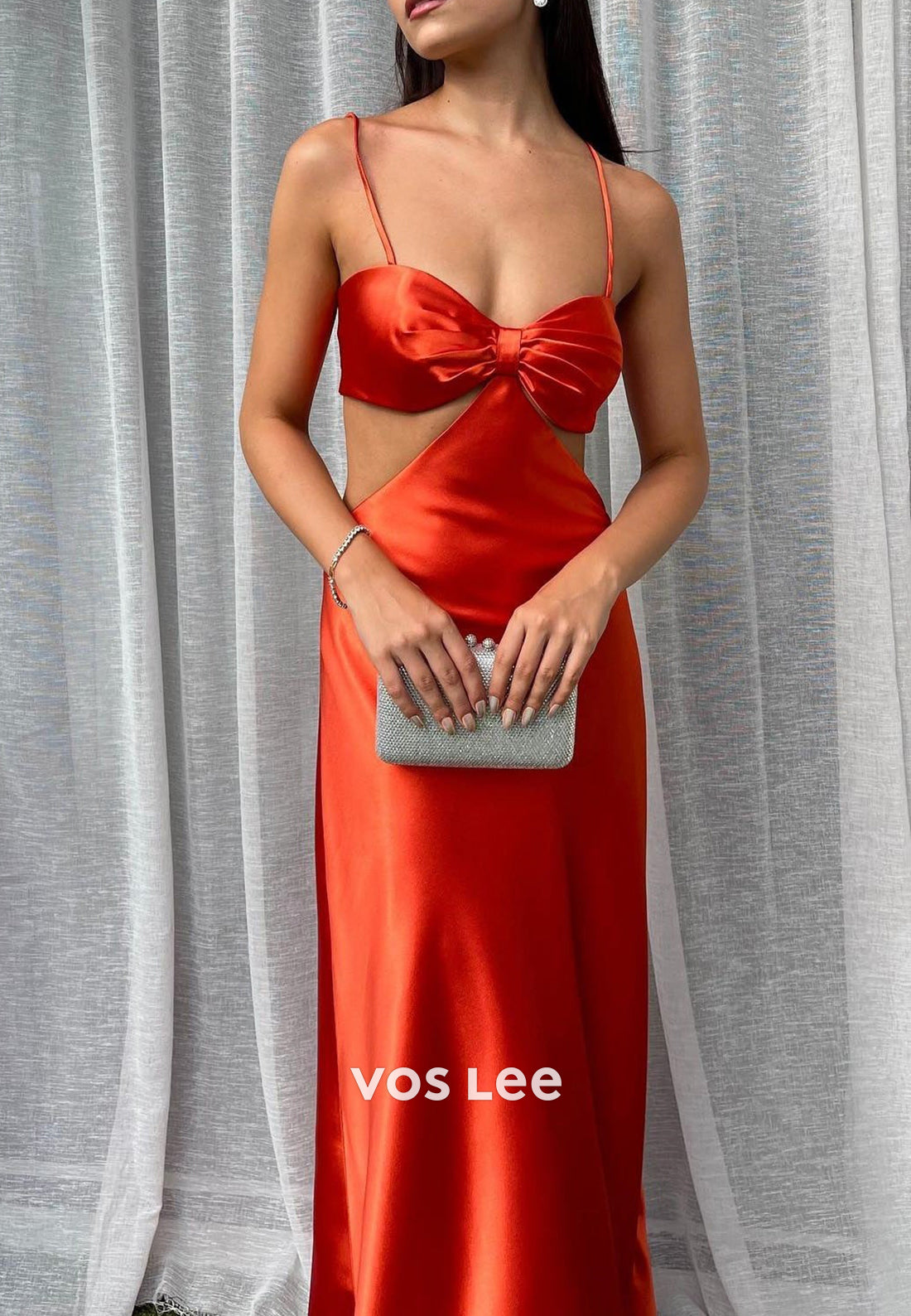 Sexy & Hot Sweetheart Spaghetti Straps Sheath Prom Dresses with Sweep Train