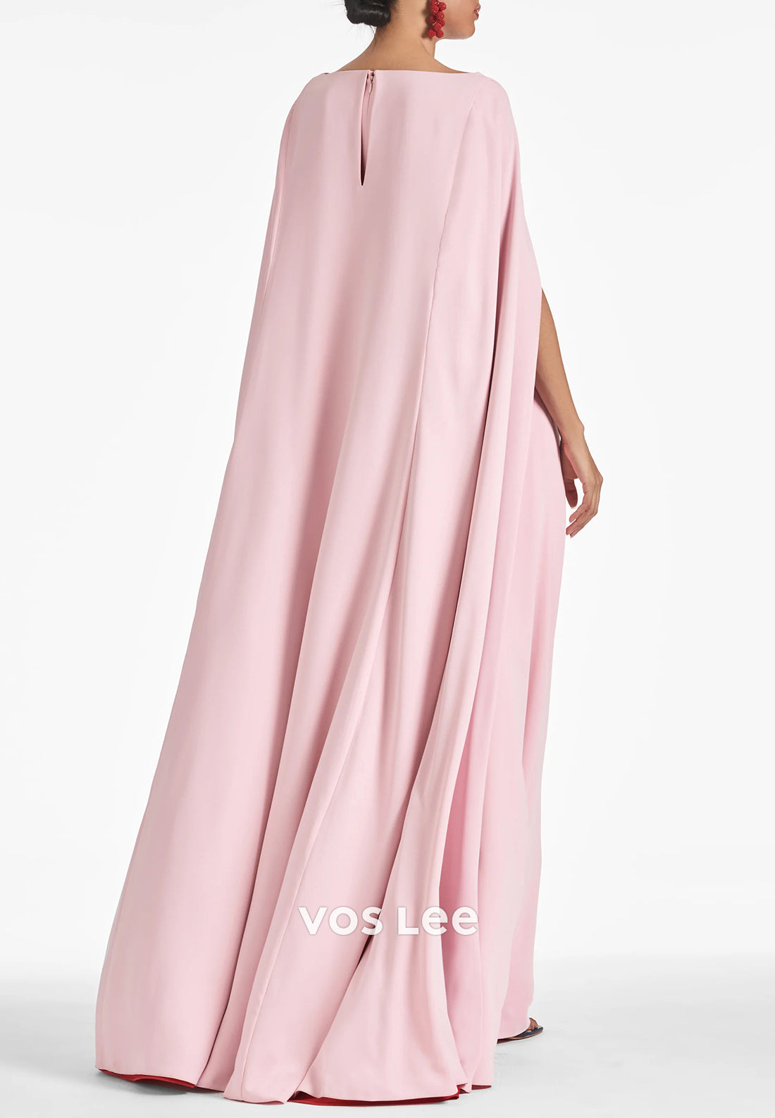 A-Line Scoop Floral Embellished Floor-Length Pleated Mother of Bride Dresses
