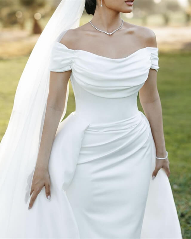 Mermaid Ruched Satin Wedding Dress
