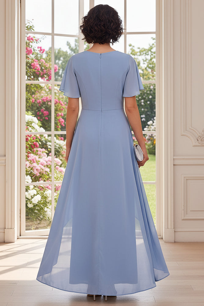 Embroidered Chiffon Jumpsuit with Overlay Skirt