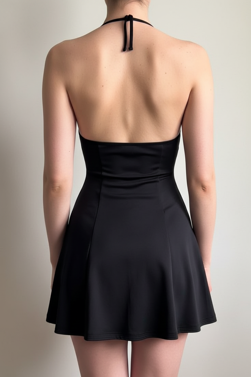 Halter Neck A-Line Mini Dress