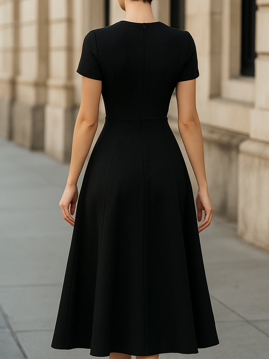 Classic Elegance A-Line Midi Dress Wedding Guest Dresses