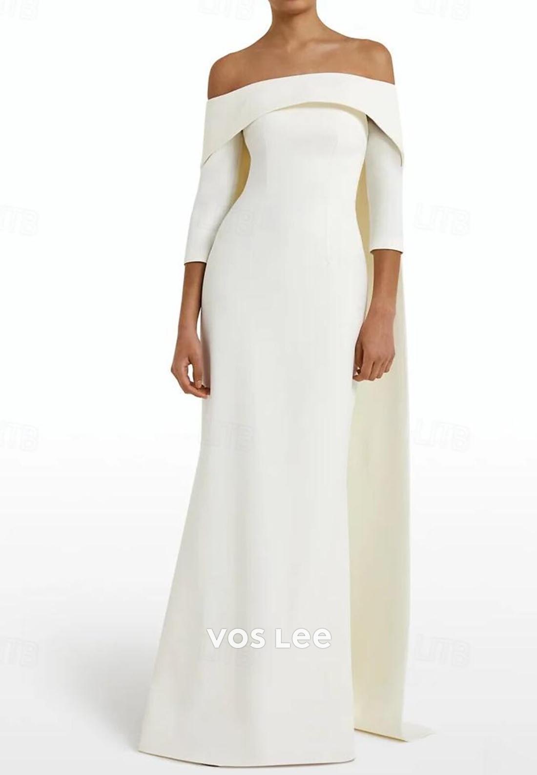 Couture & Ornate Long Sleeves Off-Shoulder Mermaid Evening Dress Formal Gowns