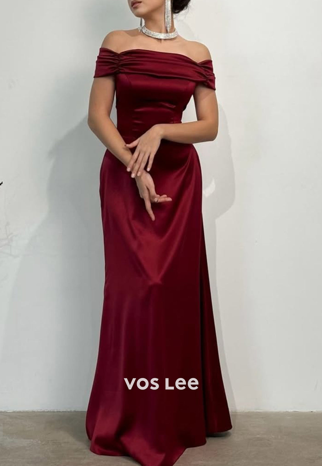 Gorgeous & Charming Off the Shoulder Pleated Sheath Long Evening Dresses