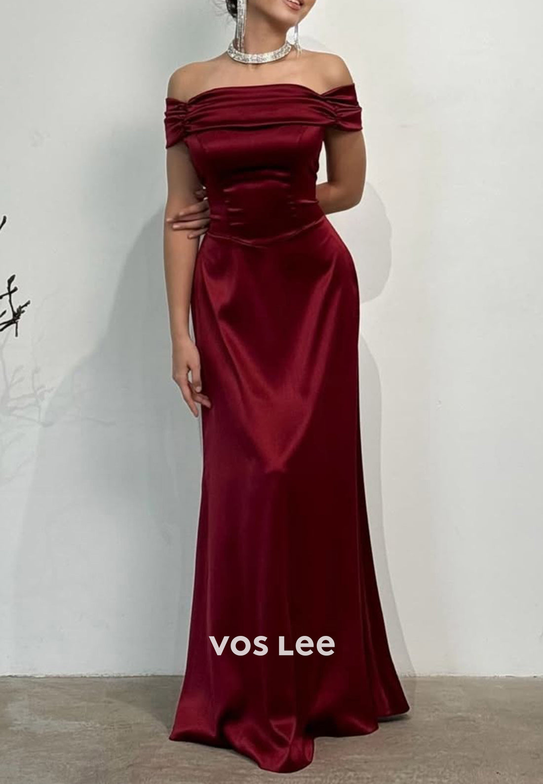 Gorgeous & Charming Off the Shoulder Pleated Sheath Long Evening Dresses