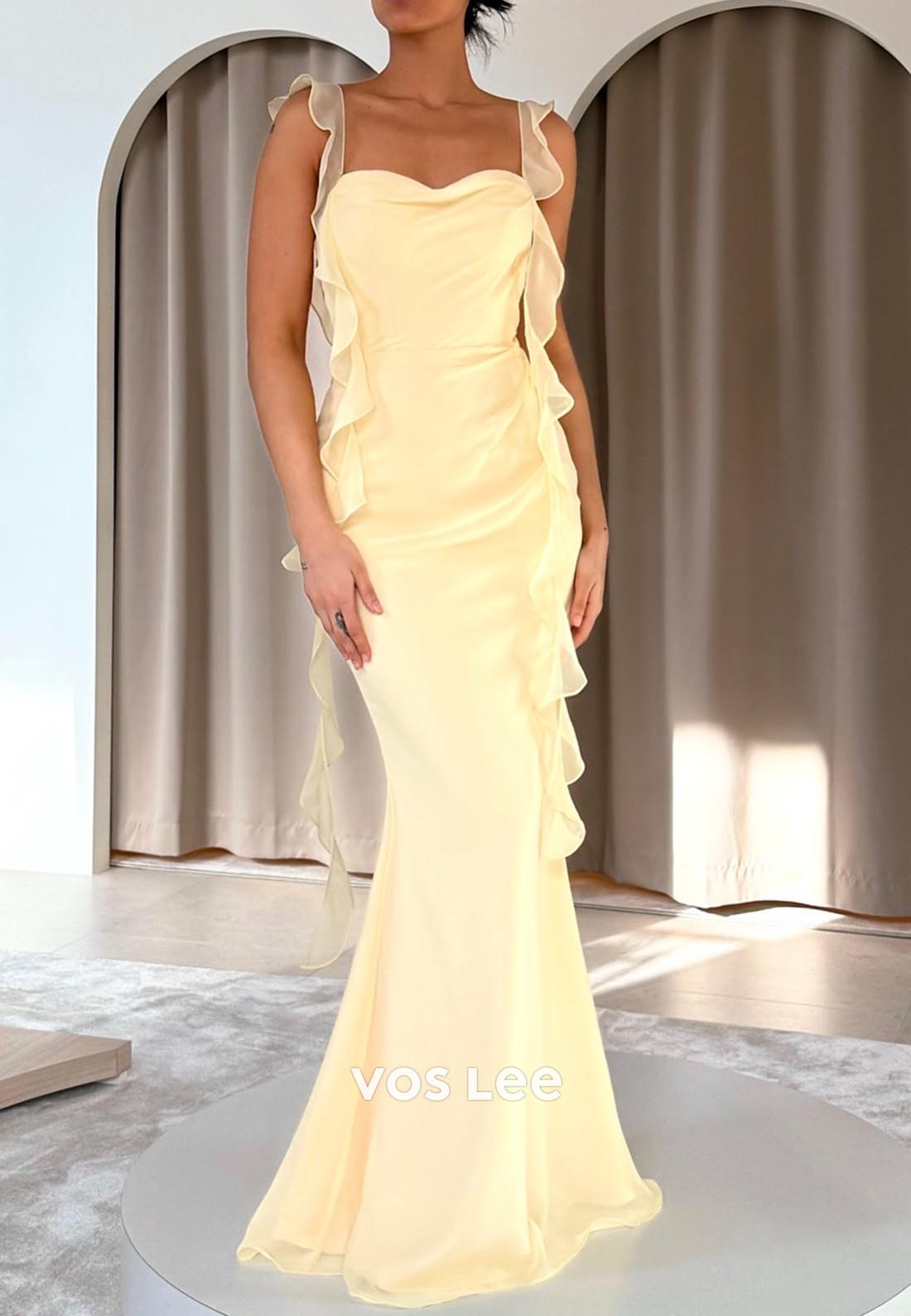 Elegant & Luxurious Sweetheart Ruched Spaghetti Straps Mermaid Prom Dresses Formal Dress