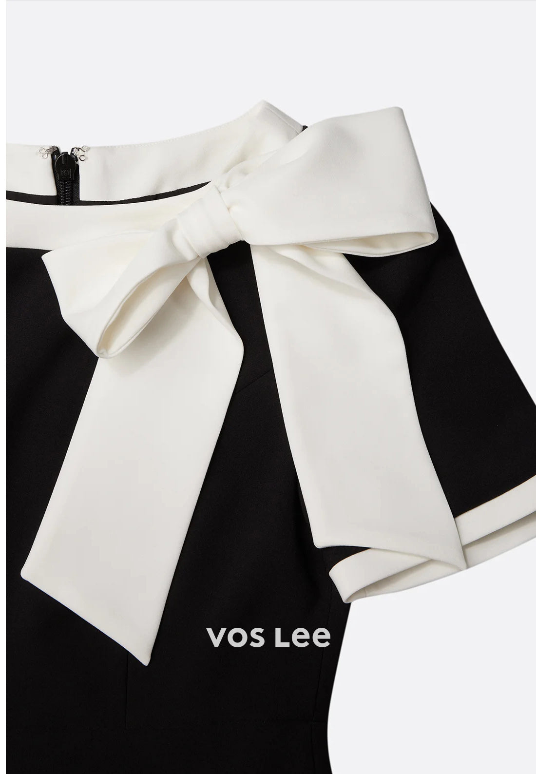 Short Sleeve Scoop Ruched Bowknot Knee-Length Sheath Wedding Guest Dresses