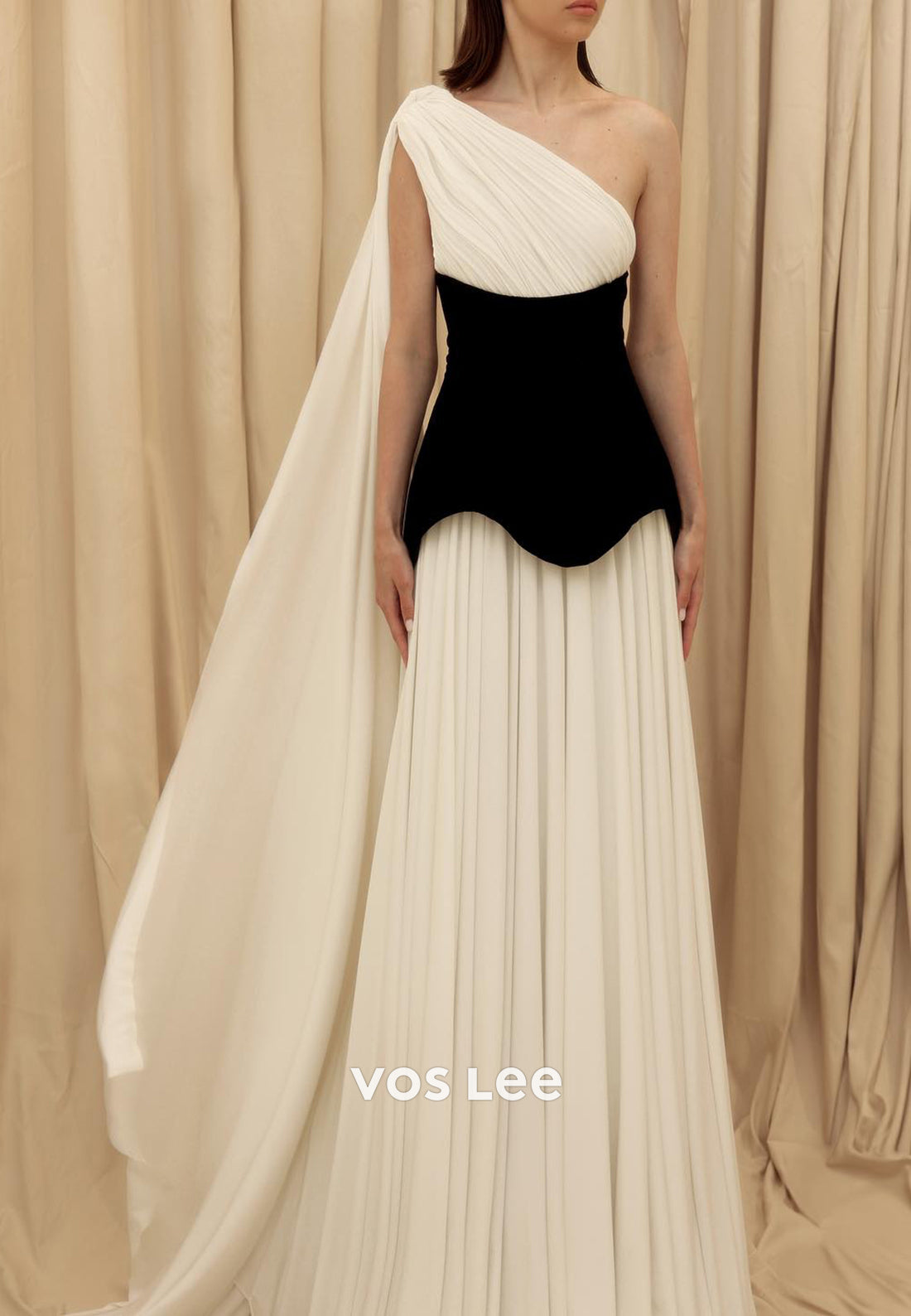 Simple and Sleek Empire Waist One Shoulder Pleated Evening Dresses Formal Dresses