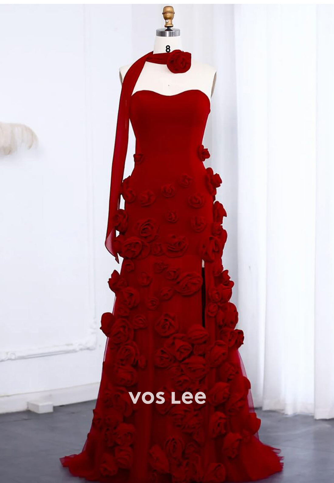 Glamorous Allover Floral Embellished Sweetheart Mermaid Evening Dresses with Split