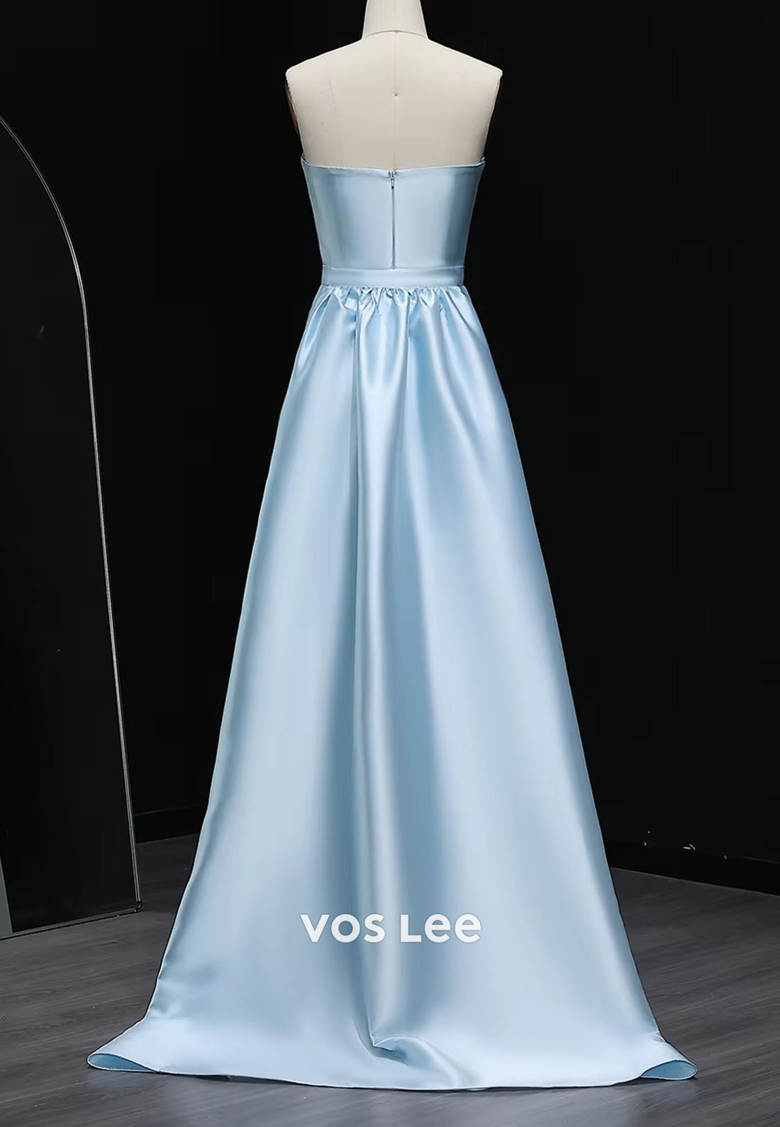 Luxury Strapless Rhinestone Column Prom Gown Evening Dress