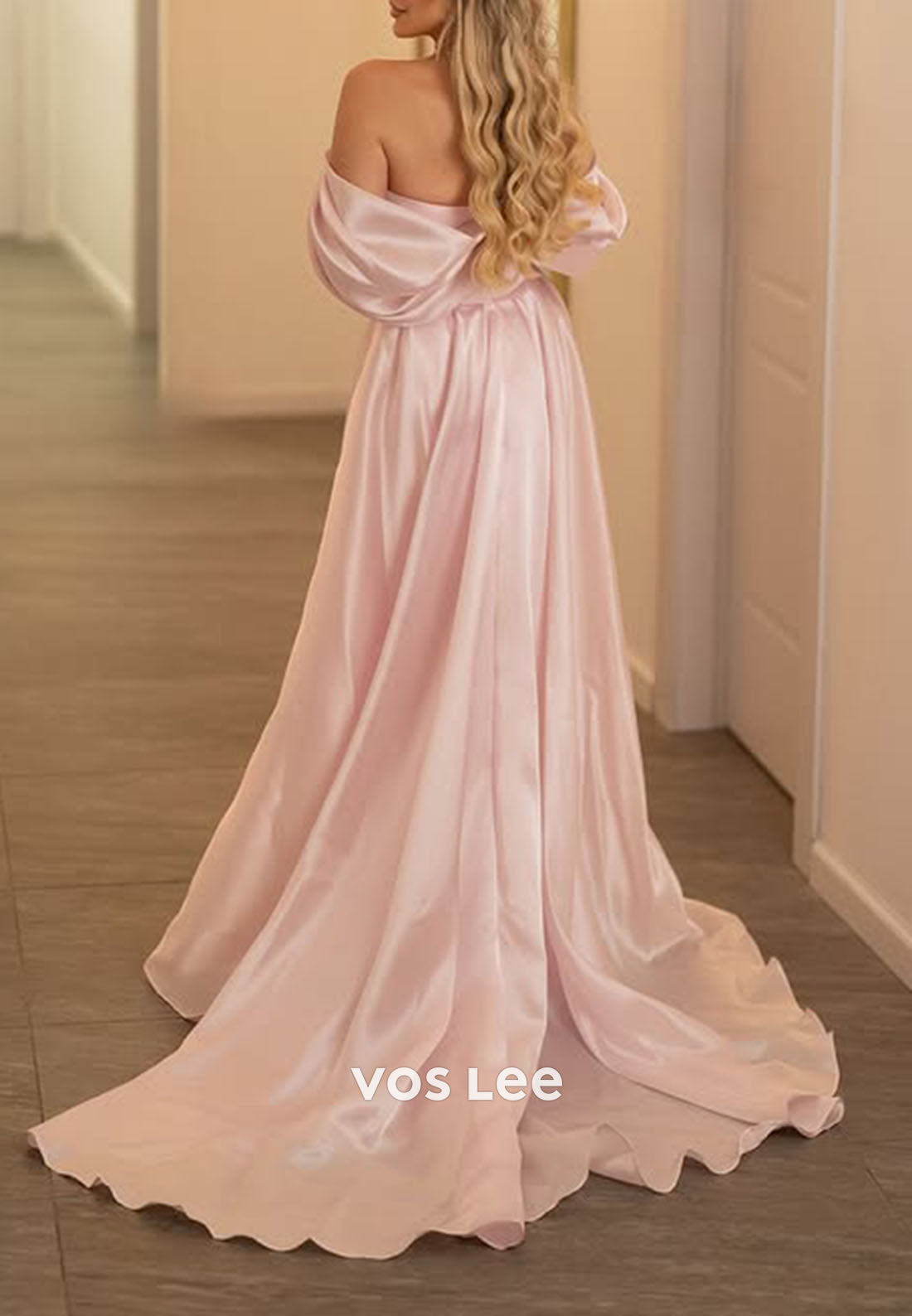 Pink Mermaid Sweetheart Overskirt Beaded Evening Dress Off Shoulder Formal Gown