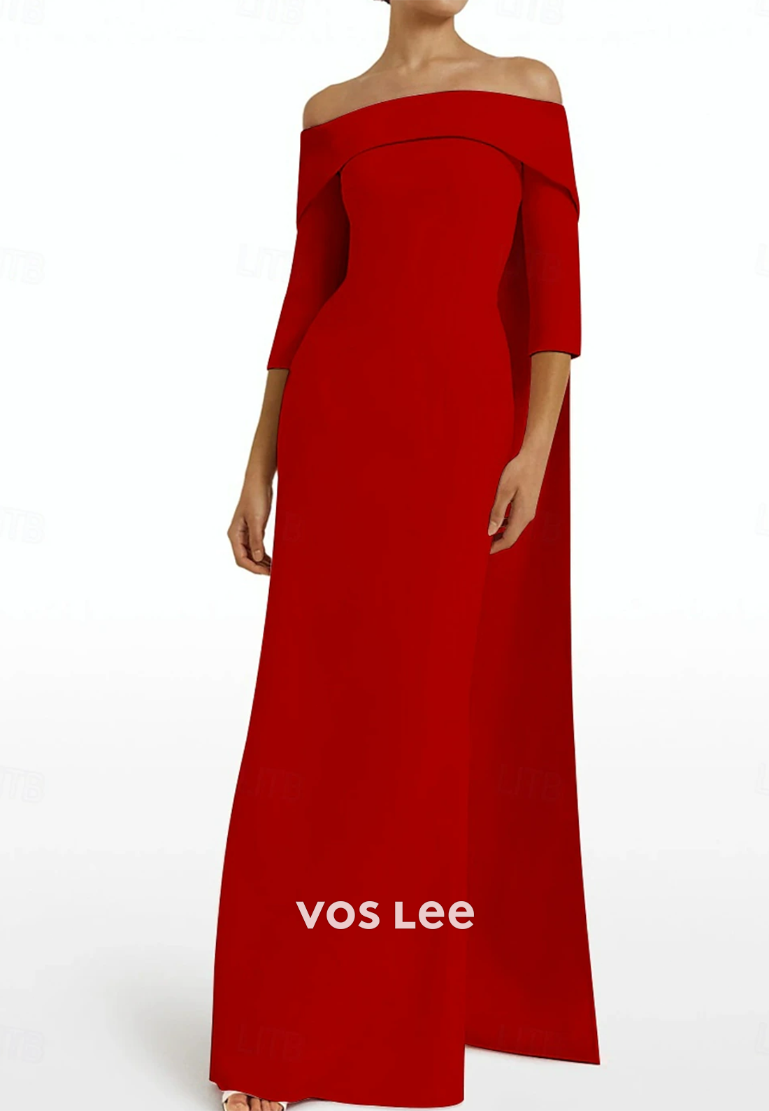 Couture & Ornate Long Sleeves Off-Shoulder Mermaid Evening Dress Formal Gowns