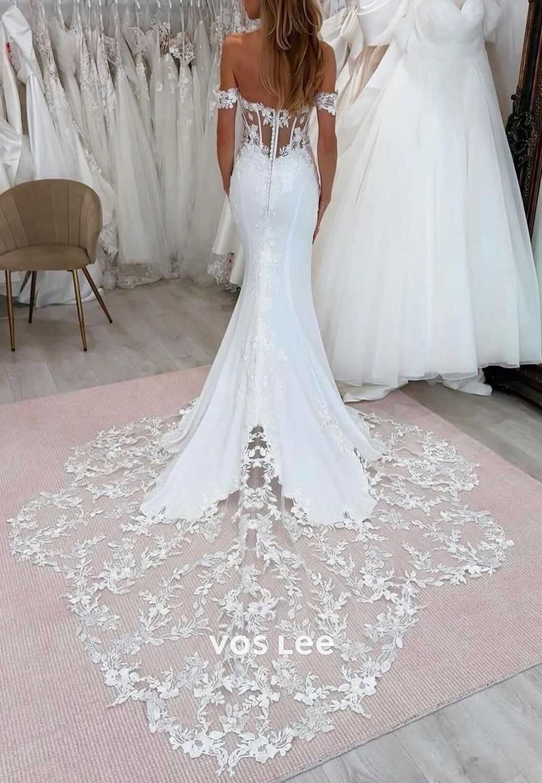 Sexy & Sleek Off the Shoulder Appliques Lace Mermaid Wedding Dresses